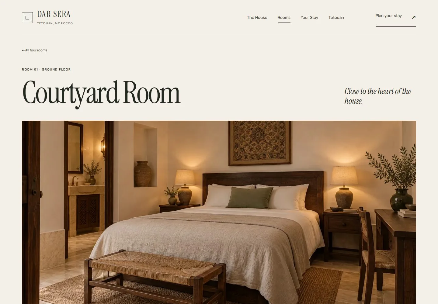 DAR SERA: Compare four rooms on desktop