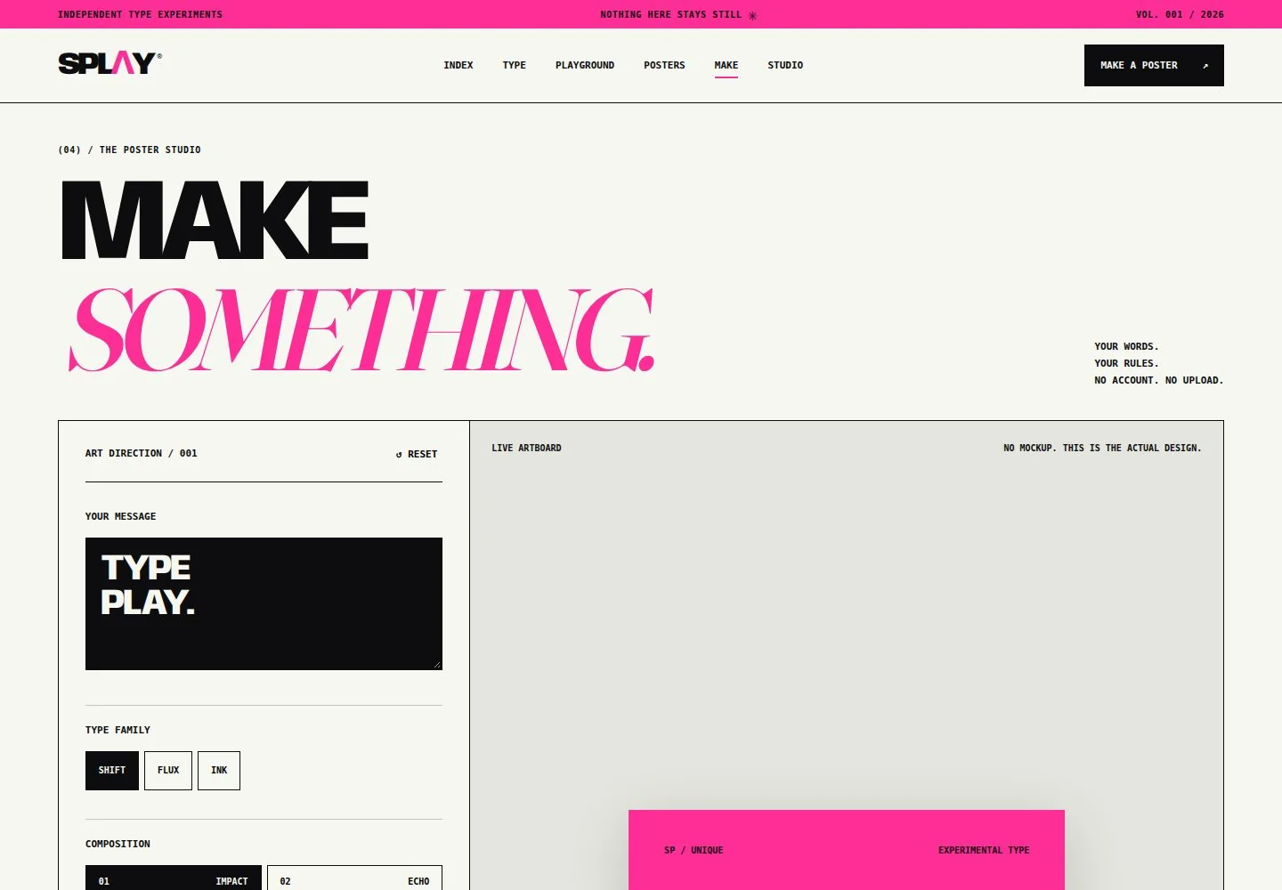 SPLAY: Variable specimens on desktop