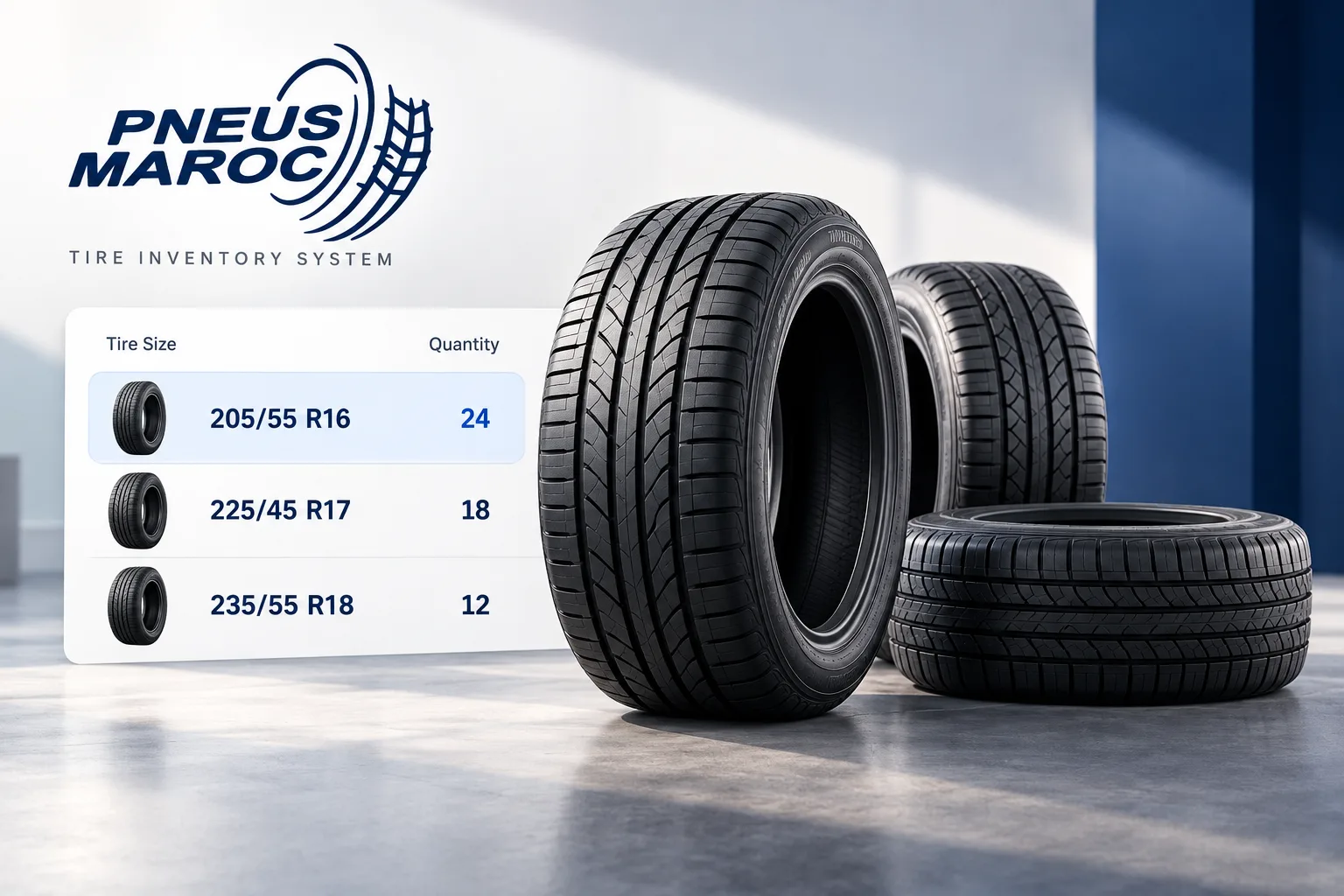Pneus Maroc — tire inventory interface and new automotive tires